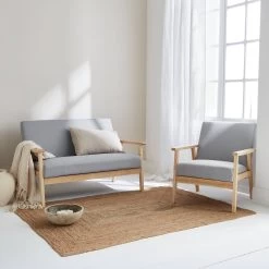 Banquette Et Fauteuil 3 Places Bois Et Tissu Couleur : Gris Clair 12 Banquette Et Fauteuil 3 Places Bois Et Tissu Couleur : Gris Clair -Outdoor Living Soldes iskacls1n2lg 0fffc36b712f29f22673bc5311f6071a
