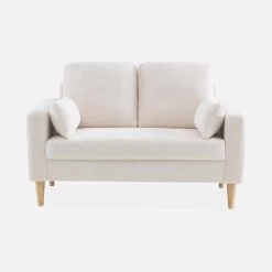 Canapé 2 Places Tissu Bouclette, Pieds Bois -Outdoor Living Soldes isof2boucl 47f805332c36ea90f4da46405ad14ec9