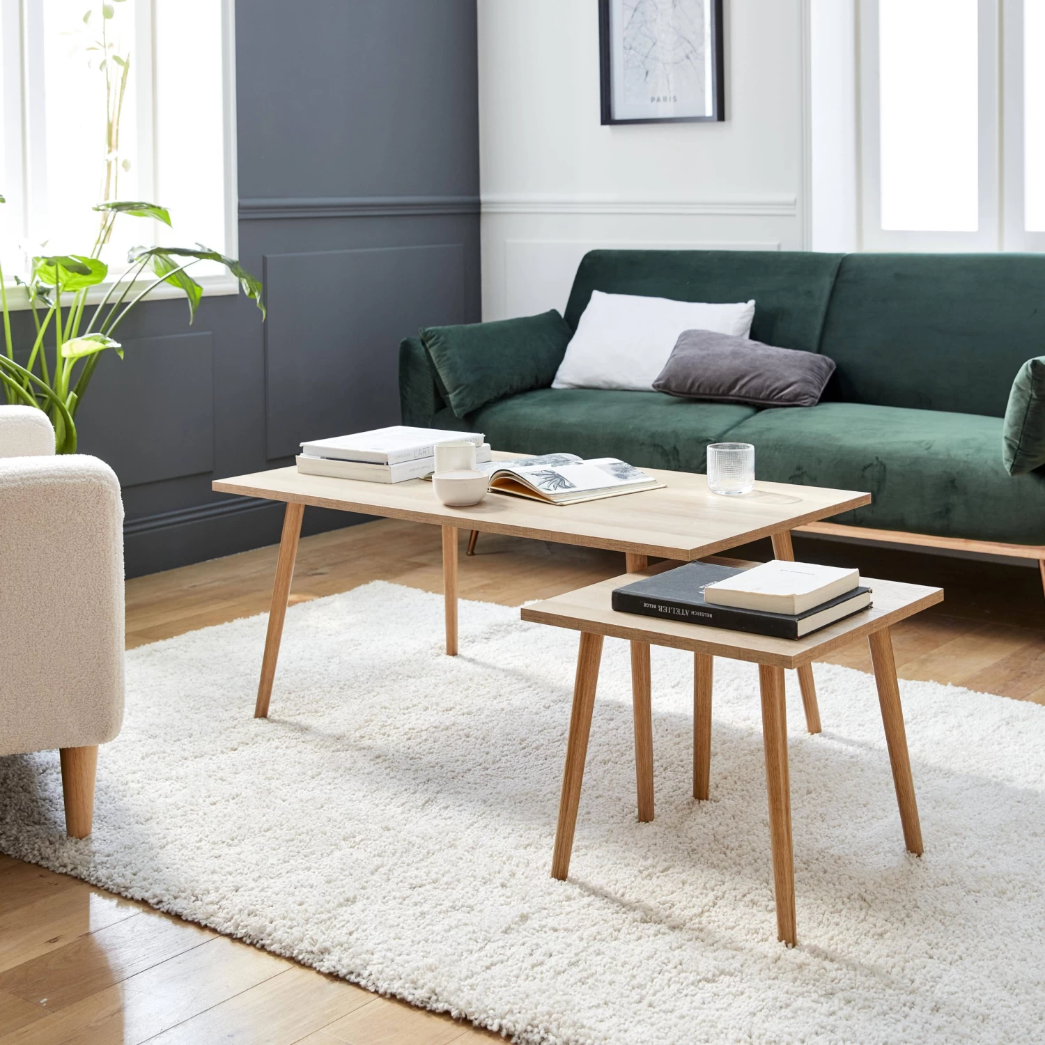 Table Basse Effet Bois (lot De 2) 3 Table Basse Effet Bois (lot De 2)