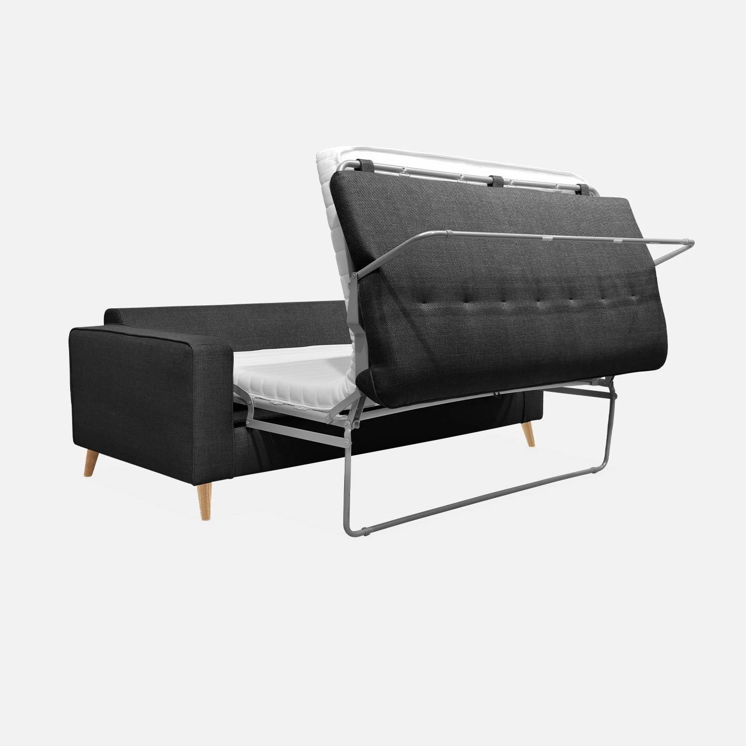 Canapé Lit Convertible 3 Places Avec Matelas 12cm - Fabriqué En France Couleur : Anthracite 9 Canapé Lit Convertible 3 Places Avec Matelas 12cm - Fabriqué En France Couleur : Anthracite – Image 7