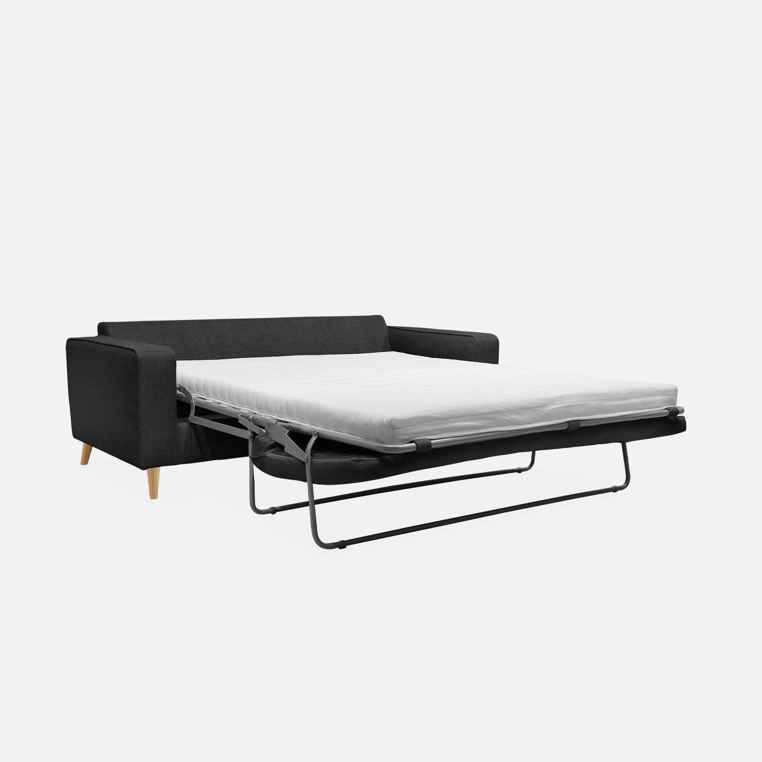 Canapé Lit Convertible 3 Places Avec Matelas 12cm - Fabriqué En France Couleur : Anthracite 10 Canapé Lit Convertible 3 Places Avec Matelas 12cm - Fabriqué En France Couleur : Anthracite – Image 8