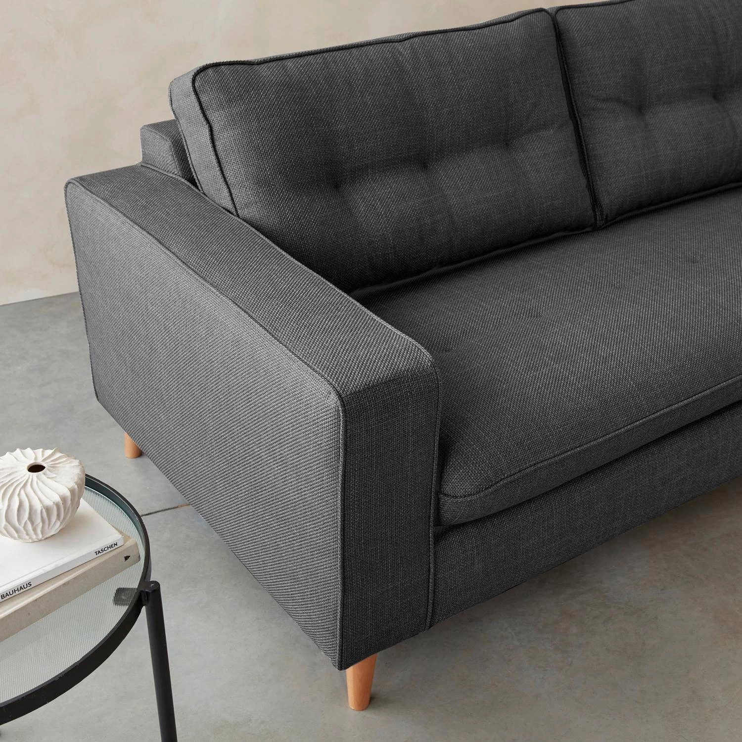 Canapé Lit Convertible 3 Places Avec Matelas 12cm - Fabriqué En France Couleur : Anthracite 6 Canapé Lit Convertible 3 Places Avec Matelas 12cm - Fabriqué En France Couleur : Anthracite – Image 4