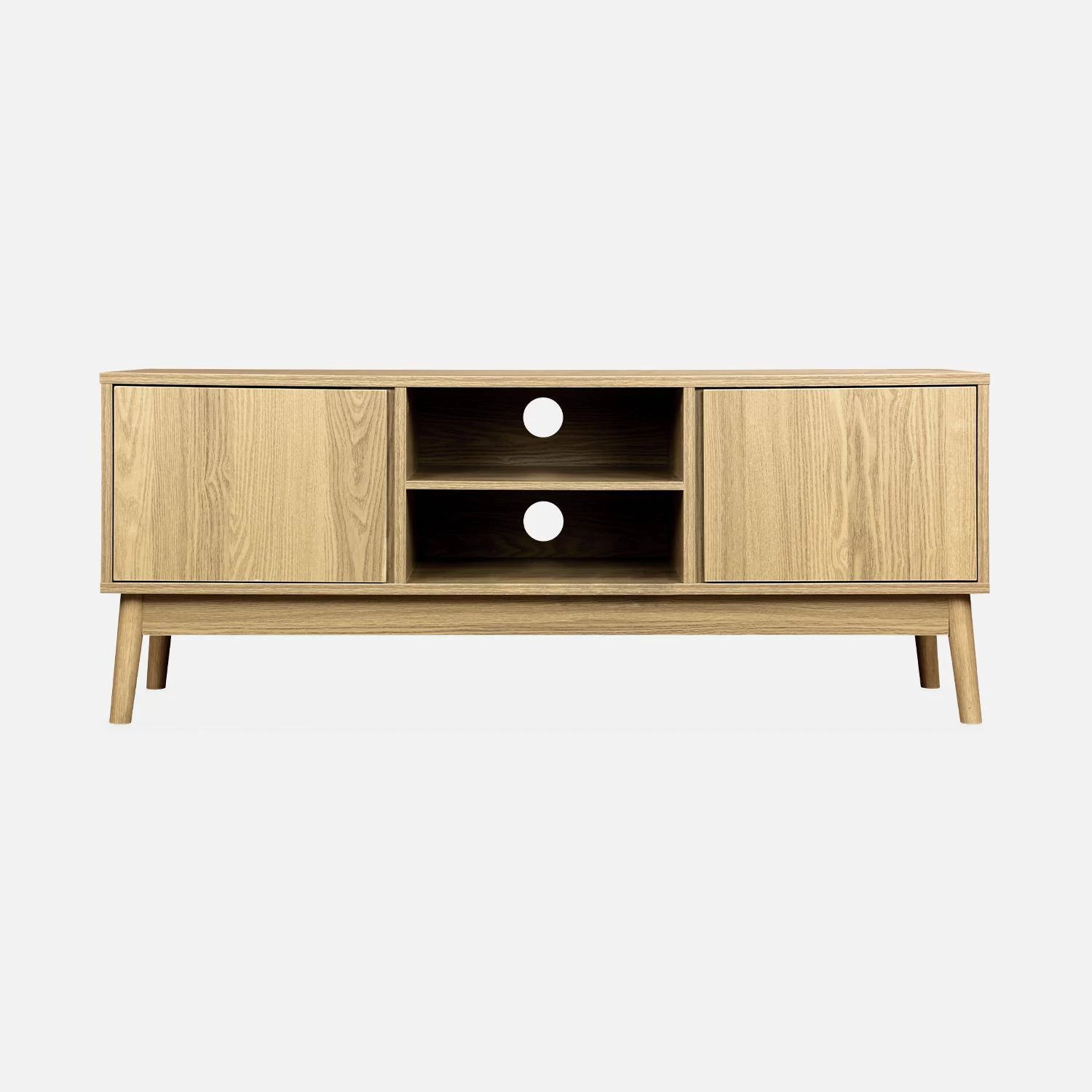 Meuble TV Effet Bois 2 Portes 120 Cm 6 Meuble TV Effet Bois 2 Portes 120 Cm – Image 4