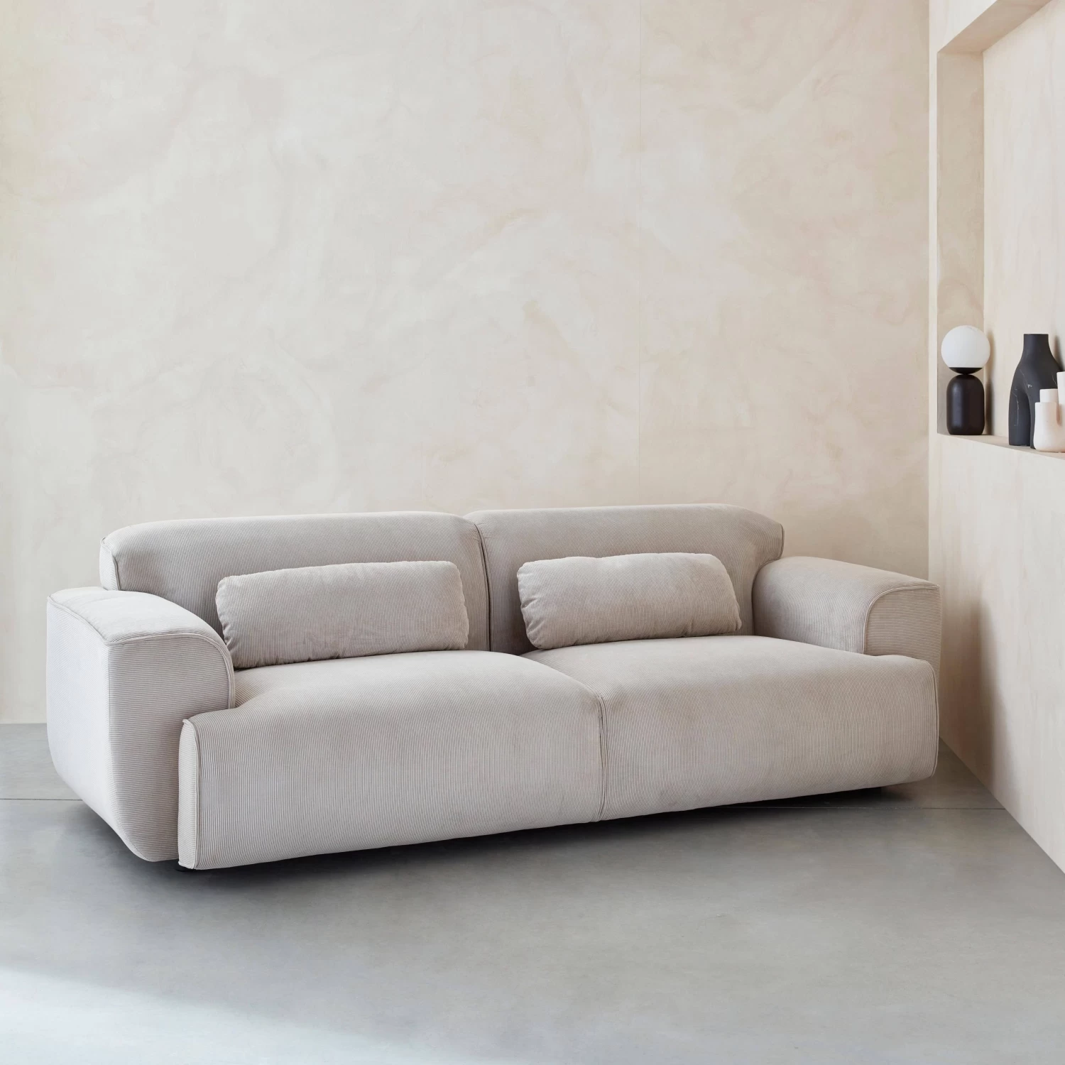 Canapé 3 Places Velours Côtelé 4 Canapé 3 Places Velours Côtelé – Image 2