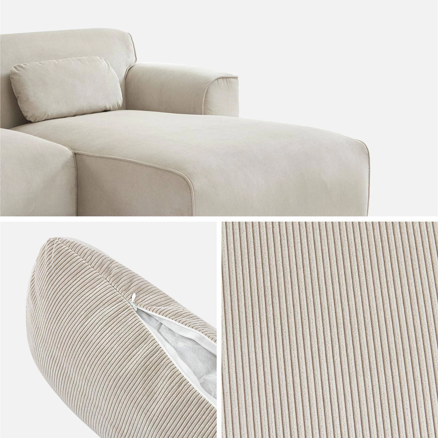 Canapé D'angle Velours Côtelé 2 à 3 Places 6 Canapé D'angle Velours Côtelé 2 à 3 Places – Image 4