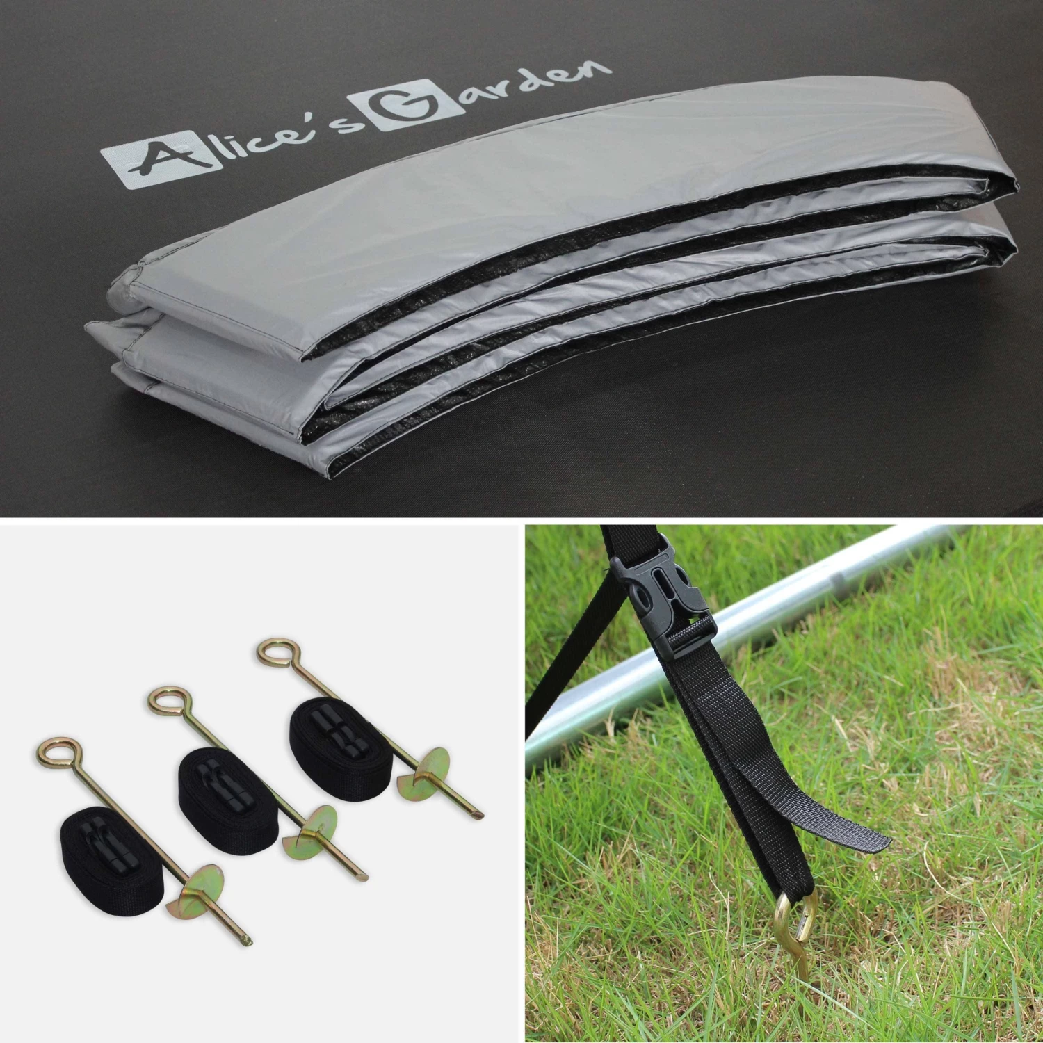 Trampoline 250cm Avec Pack D'accessoires Couleur : Gris 9 Trampoline 250cm Avec Pack D'accessoires Couleur : Gris – Image 7