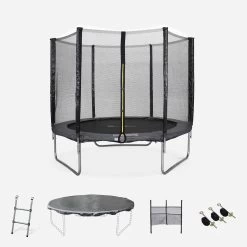 Trampoline 250cm Avec Pack D'accessoires Couleur : Gris