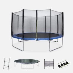 Trampoline 430cm Avec Pack D'accessoires Couleur : Bleu
