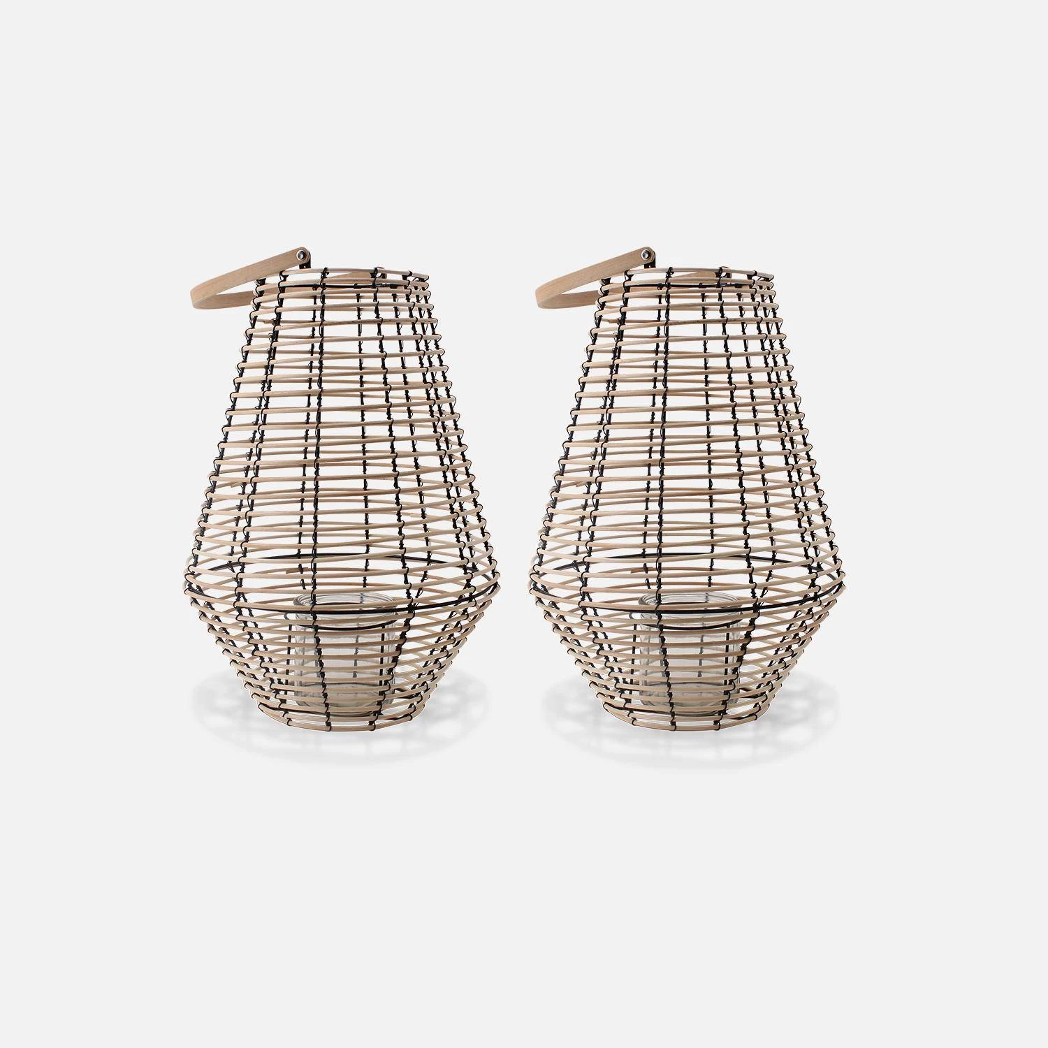 Lanterne En Rotin Intérieur/extérieur (lot De 2) 4 Lanterne En Rotin Intérieur/extérieur (lot De 2) – Image 2