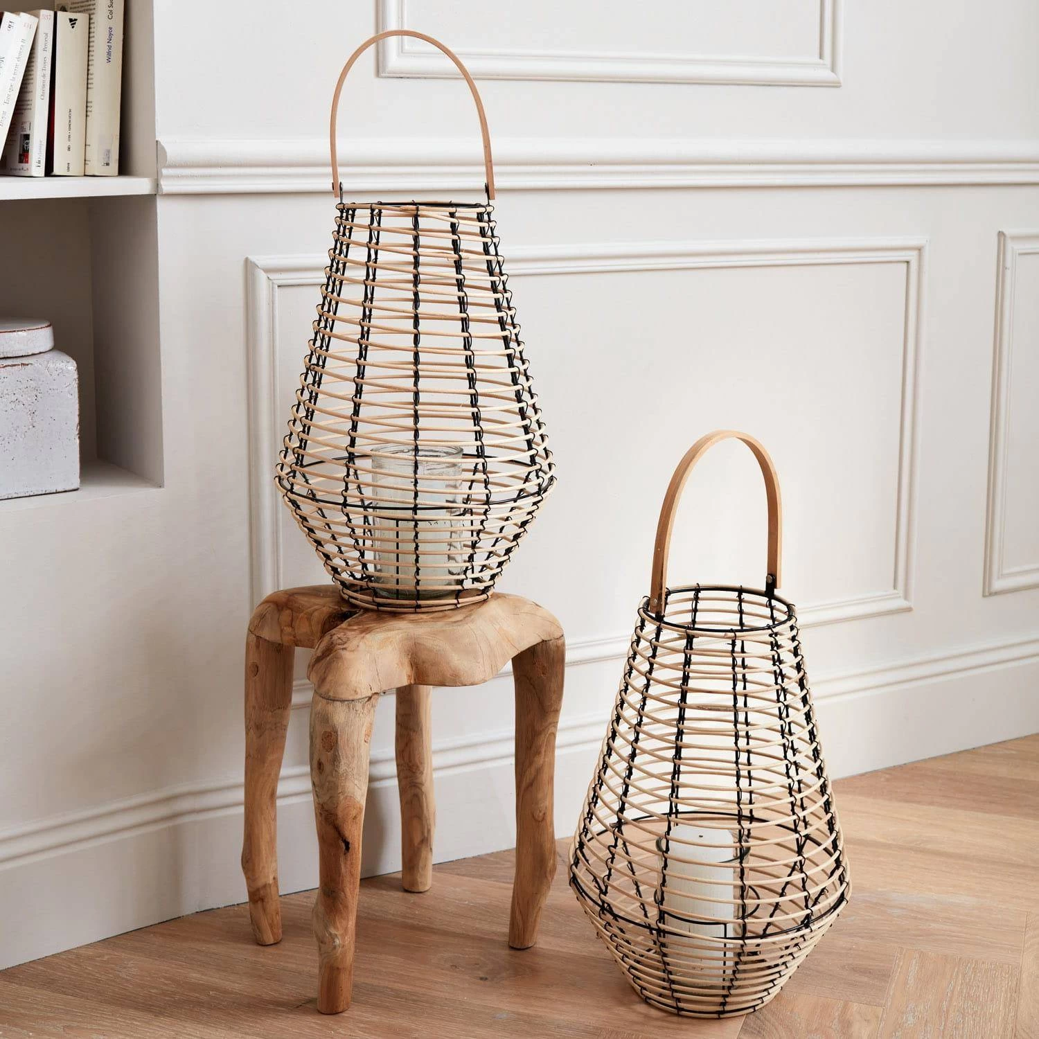 Lanterne En Rotin Intérieur/extérieur (lot De 2) 3 Lanterne En Rotin Intérieur/extérieur (lot De 2)