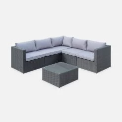 Salon De Jardin D'angle Résine Tressée 5 Places Couleur : Noir / Gris 8 Salon De Jardin D'angle Résine Tressée 5 Places Couleur : Noir / Gris -Outdoor Living Soldes lca004blackgy d50c033ce6d83a9bac342606ae9ddad9