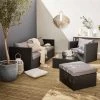 Salon De Jardin Résine Tressée 5 Places Couleur : Noir / Gris -Outdoor Living Soldes lca007blackgy 920365a7543349daeb6d82e84256f68b
