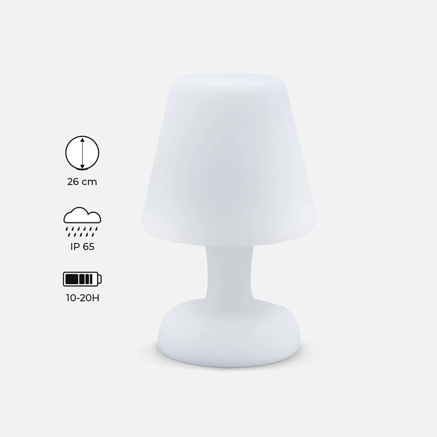 Lampe De Table LED Recharge Sans Fil, Intérieur/extérieur, 26cm 4 Lampe De Table LED Recharge Sans Fil, Intérieur/extérieur, 26cm – Image 2
