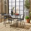 Table De Jardin Métal, 4 Chaises Couleur : Anthracite -Outdoor Living Soldes mt120x70r4at 587f35ab0b9d7d054f9c0ca6bf83193f