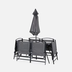 Table De Jardin Acier, 6 Fauteuils Et 1 Parasol -Outdoor Living Soldes mt140r6umbat eb4bf0aec674705ec172d03dcd6d5ec1