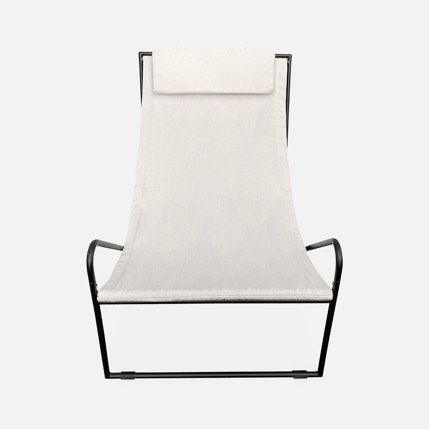 Fauteuil Relax En Toile, Structure Métal (lot De 2) 8 Fauteuil Relax En Toile, Structure Métal (lot De 2) – Image 6