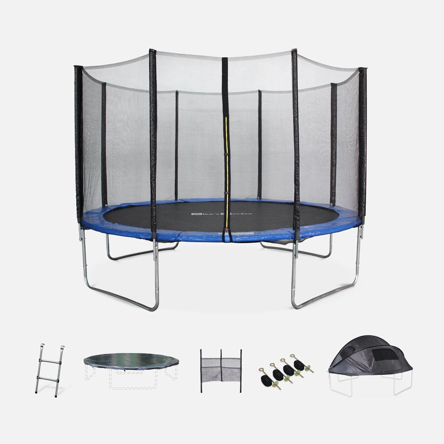 Trampoline 370 Avec Pack D'accessoires + Tente De Camping 3 Trampoline 370 Avec Pack D'accessoires + Tente De Camping