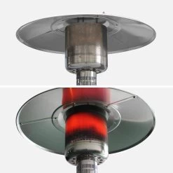 Lot De 2 Parasols Chauffants Gaz 12,5kW Couleur : Gris -Outdoor Living Soldes pc1204gyx2 9b3a074dbcda18d424cd6c480b0257e5