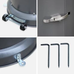 Lot De 2 Parasols Chauffants Gaz 12,5kW Couleur : Gris -Outdoor Living Soldes pc1204gyx2 9c809414e8c3b674581d53477aa0f539