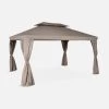 Pergola Aluminium 3x4 M Avec Rideaux Couleur : Taupe -Outdoor Living Soldes pga3x4swbn 13d5f57e72e67ce78715951e8776981e
