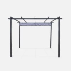 Pergola, Aluminium, 3x3m, Toile Coulissante Couleur : Gris 10 Pergola, Aluminium, 3x3m, Toile Coulissante Couleur : Gris -Outdoor Living Soldes pgakd3x3gy 3c6cf7248e753a73aa6a62b4ad3a20b5