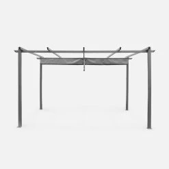 Pergola Aluminium 3x4m Toile Coulissante Couleur : Gris -Outdoor Living Soldes pgakd3x4gy 708217d2c59ec7047fefa725b0fed0d4
