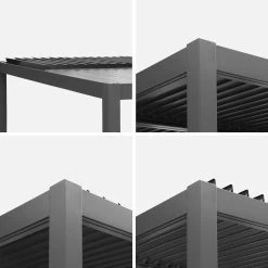 Pergola Bioclimatique, Aluminium Et Acier, 3x3 M, Lames Orientables -Outdoor Living Soldes pgbcslc3x3at e78af7d0cb95c7cdc50da004704a1737