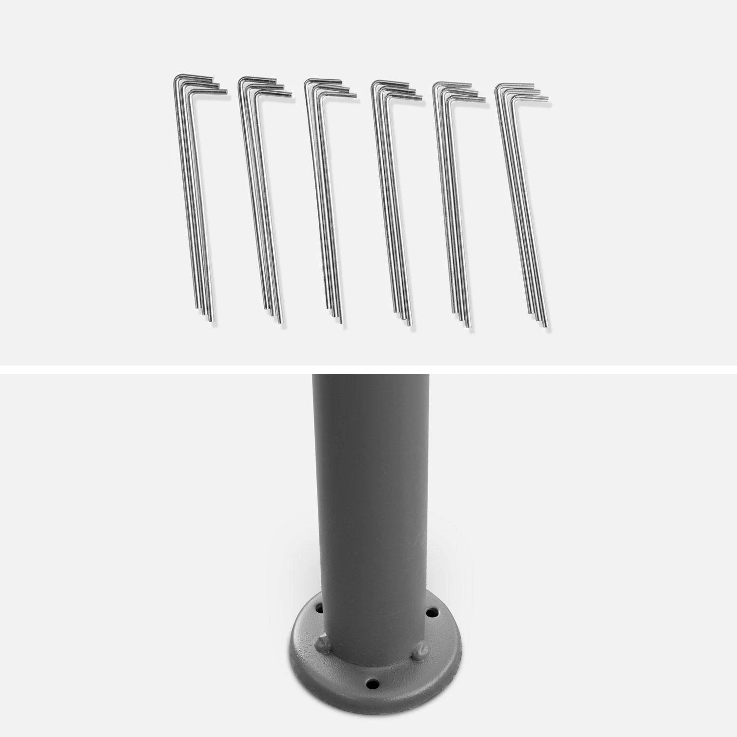 Tonnelle 3x3m Avec Rideaux Couleur : Gris 7 Tonnelle 3x3m Avec Rideaux Couleur : Gris – Image 5