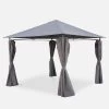 Tonnelle 3x3m Avec Rideaux Couleur : Gris -Outdoor Living Soldes pgskd3x3gy ab169d17acde4a7d2d468692ef975911