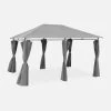 Tonnelle 3x4 M Avec Rideaux Couleur : Gris -Outdoor Living Soldes pgskd3x4gy 1f9fe83dc5b9700ff8cb81e34b49e9be