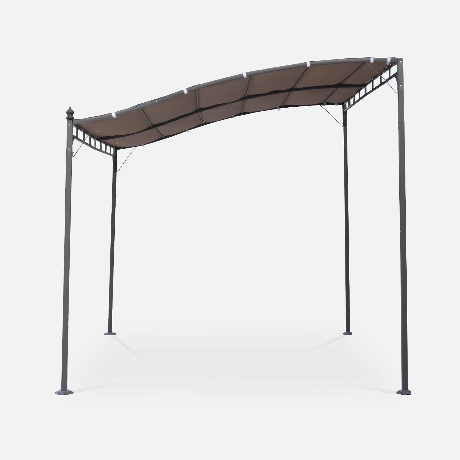 Pergola Acier 3x2,5 M Couleur : Taupe 4 Pergola Acier 3x2,5 M Couleur : Taupe – Image 2