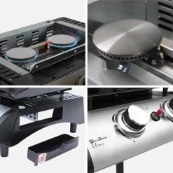 Plancha Gaz 2 Brûleurs Inox 5kW 9 Plancha Gaz 2 Brûleurs Inox 5kW -Outdoor Living Soldes ph1002sb 5e4dd81371a6a7a3362f640fe20d90b1