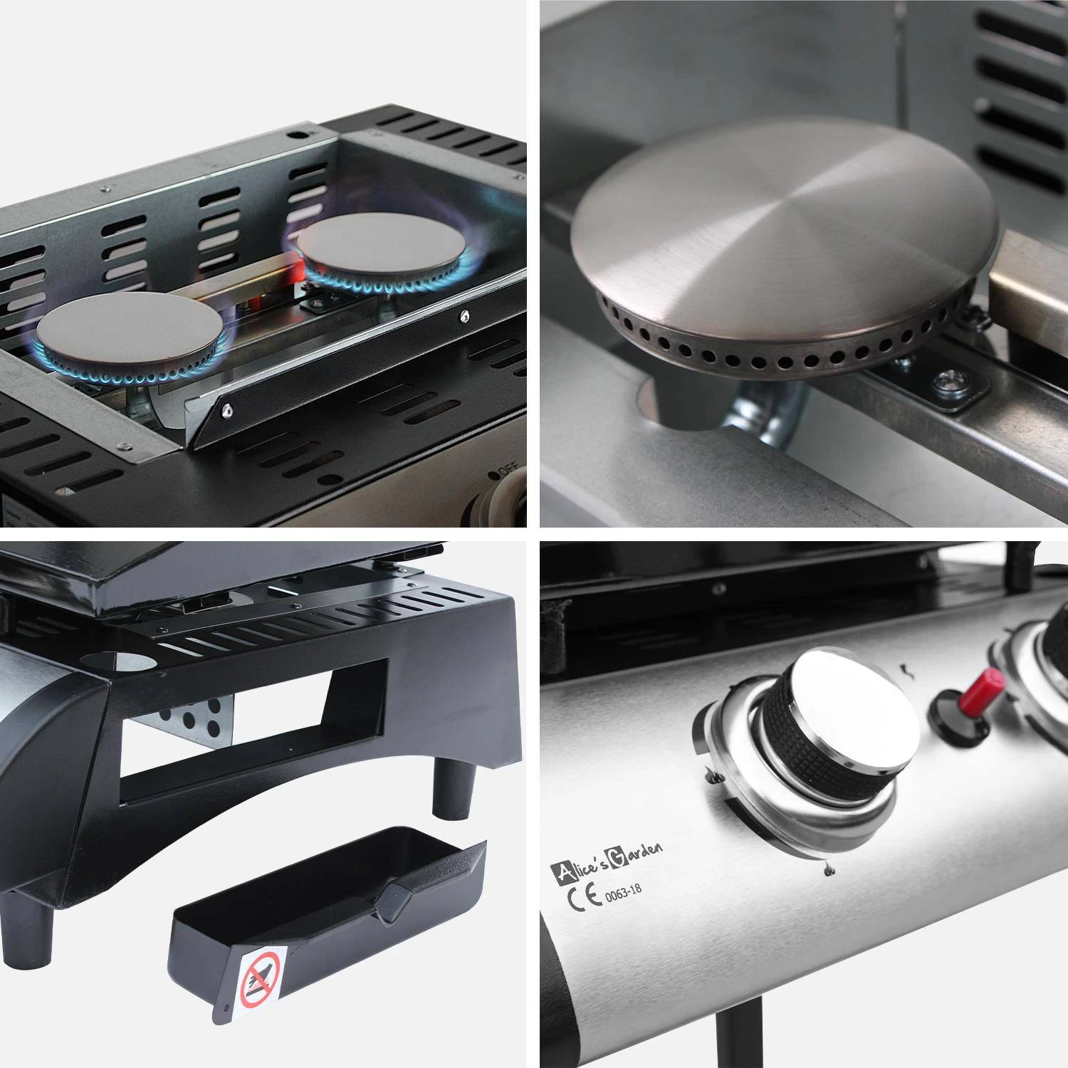 Plancha Gaz 2 Brûleurs Inox 5kW 6 Plancha Gaz 2 Brûleurs Inox 5kW – Image 4