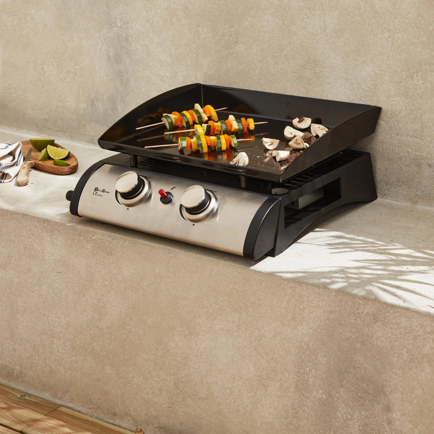 Plancha Gaz 2 Brûleurs Inox 5kW 4 Plancha Gaz 2 Brûleurs Inox 5kW – Image 2