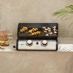 Plancha Gaz 2 Brûleurs Inox 5kW