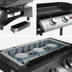 Plancha Gaz 3 Brûleurs Inox 7,5kW Avec Chariot 13 Plancha Gaz 3 Brûleurs Inox 7,5kW Avec Chariot -Outdoor Living Soldes ph1003trolley dee2e51a3a1ecf2b190da9076fbb17b8