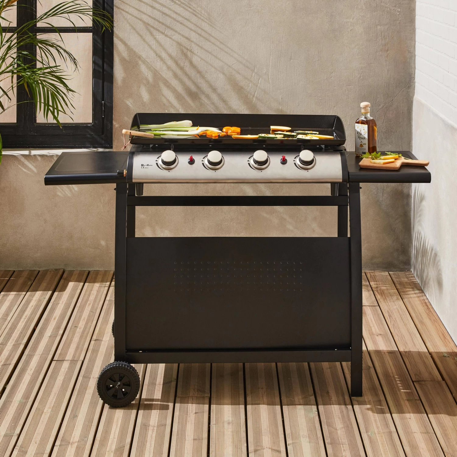 Plancha Gaz 4 Brûleurs Inox 10kW Avec Chariot 4 Plancha Gaz 4 Brûleurs Inox 10kW Avec Chariot – Image 2