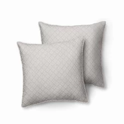 Lot De 2 Coussins De Décoration - 38x38cm - Carré Couleur : Gris Taupe