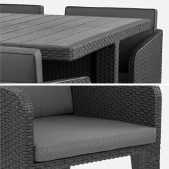 Table De Jardin Encastrable Imitation Rotin, 4 Chaises -Outdoor Living Soldes plk120r4bkgy 4a940f03fb2828bf26550c915015154a