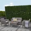 Salon De Jardin Imitation Rotin 4 Places Couleur : Cappuccino / Sable 1 Salon De Jardin Imitation Rotin 4 Places Couleur : Cappuccino / Sable -Outdoor Living Soldes plk3109cpsd 90a8e852a67688771dc4bcbe2a383427