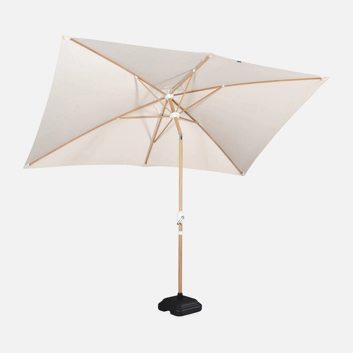 Parasol Rectangulaire 2x3m, Mât Effet Bois Couleur : Sable 6 Parasol Rectangulaire 2x3m, Mât Effet Bois Couleur : Sable – Image 4
