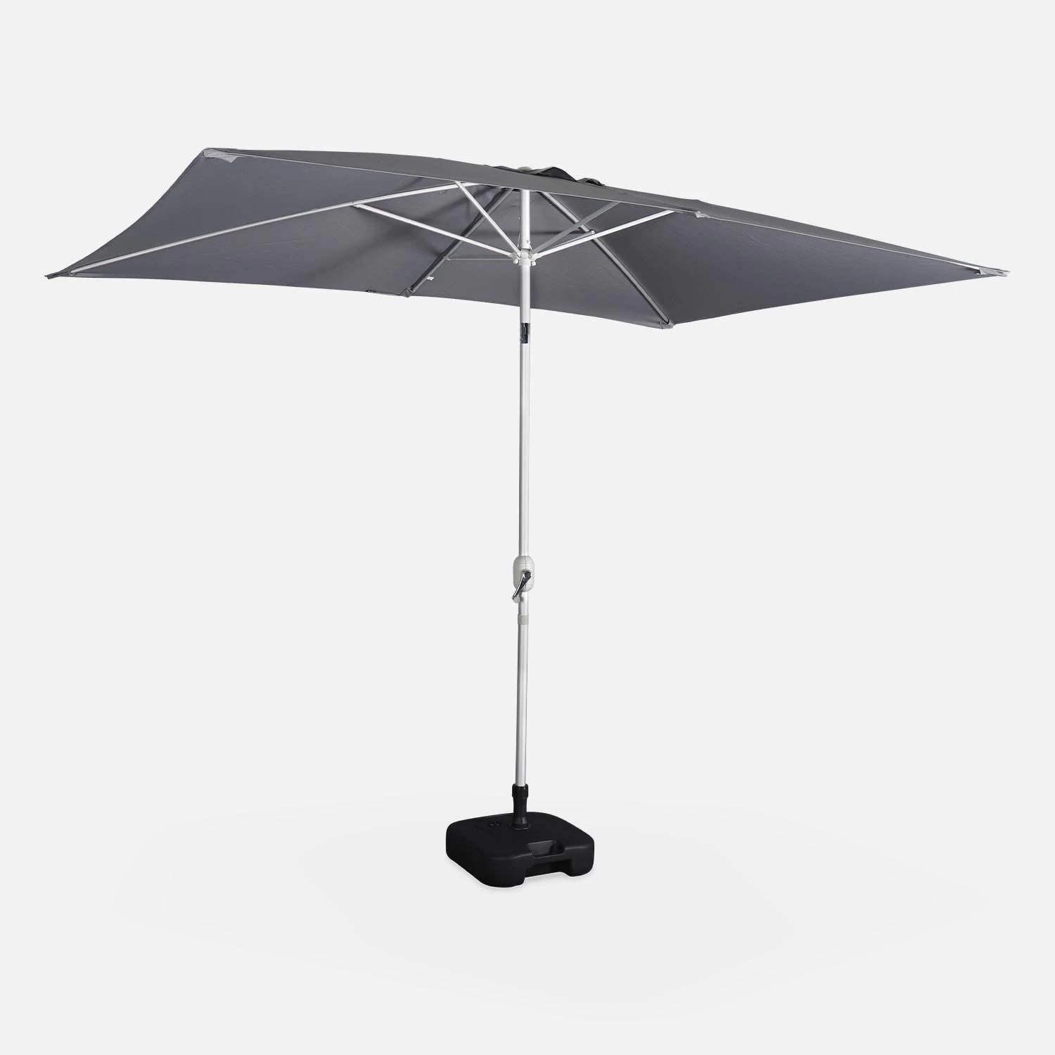 Parasol Rectangulaire 2x3m, Aluminium Anodisé Couleur : Gris 5 Parasol Rectangulaire 2x3m, Aluminium Anodisé Couleur : Gris – Image 3