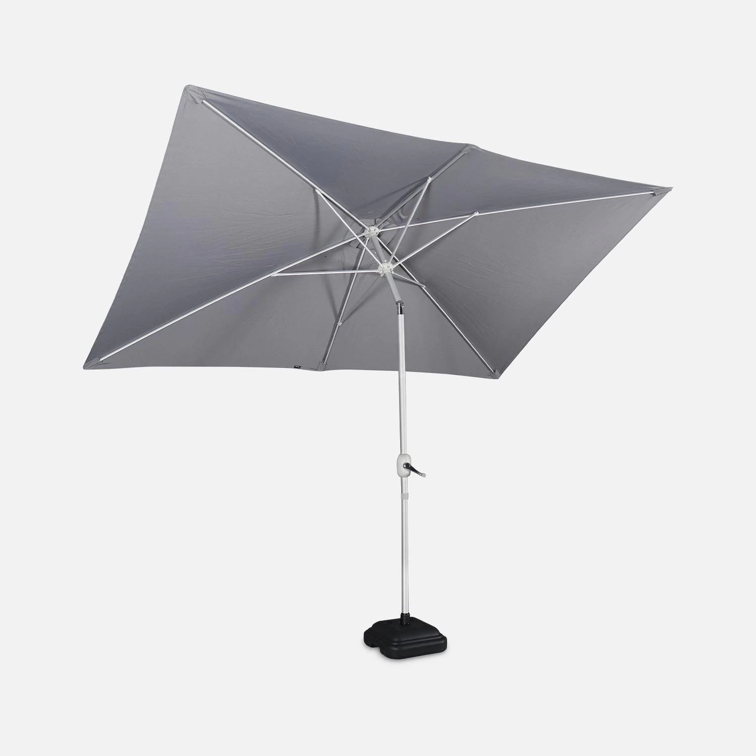Parasol Rectangulaire 2x3m, Aluminium Anodisé Couleur : Gris 7 Parasol Rectangulaire 2x3m, Aluminium Anodisé Couleur : Gris – Image 5