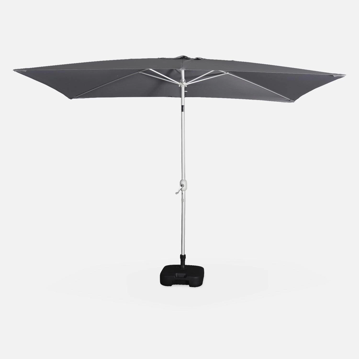 Parasol Rectangulaire 2x3m, Aluminium Anodisé Couleur : Gris 6 Parasol Rectangulaire 2x3m, Aluminium Anodisé Couleur : Gris – Image 4
