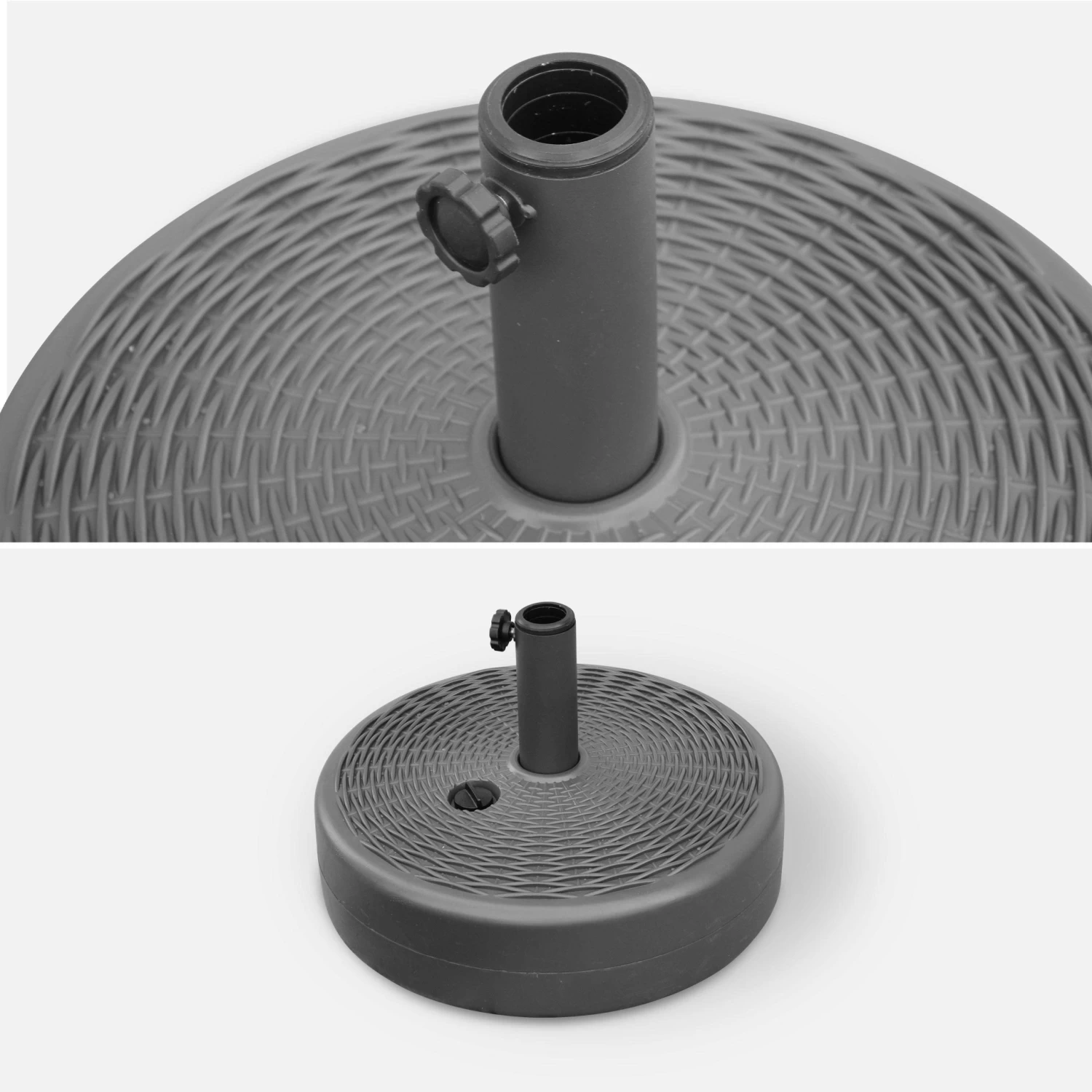 Pied Parasol Rond Plastique Pour Parasol à Mat Central 5 Pied Parasol Rond Plastique Pour Parasol à Mat Central – Image 3