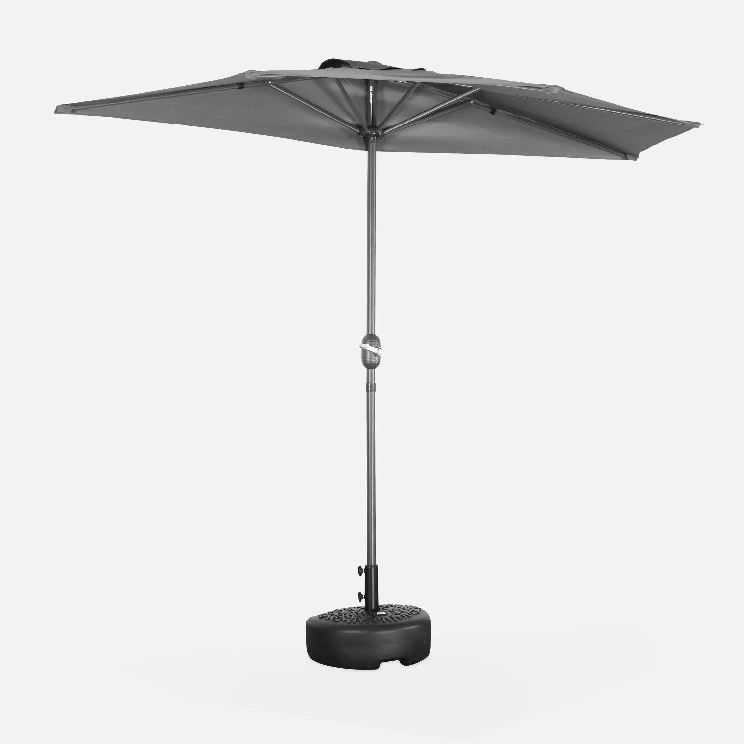 Demi-parasol Pour Balcon 2.5m Couleur : Gris 3 Demi-parasol Pour Balcon 2.5m Couleur : Gris