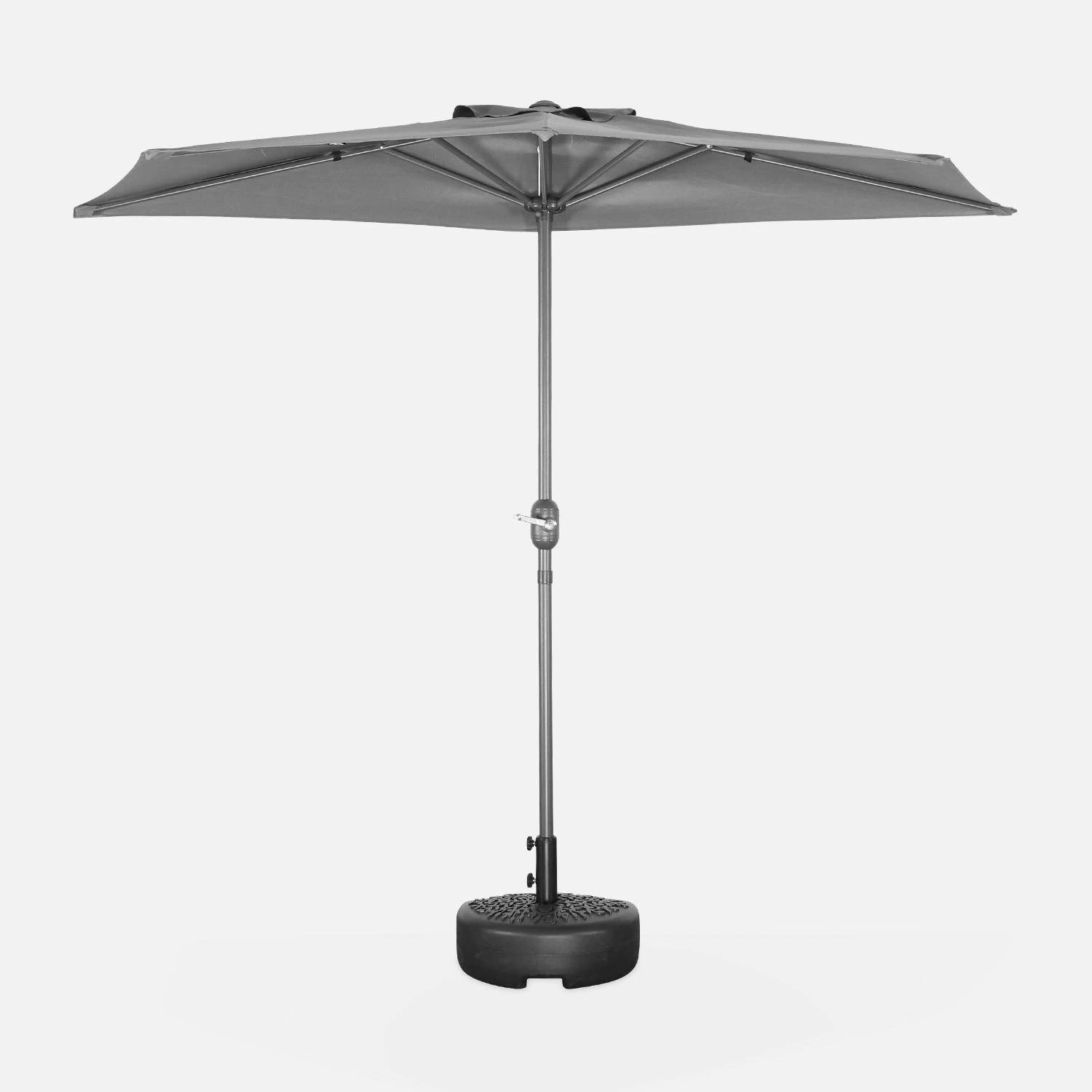 Demi-parasol Pour Balcon 2.5m Couleur : Gris 4 Demi-parasol Pour Balcon 2.5m Couleur : Gris – Image 2