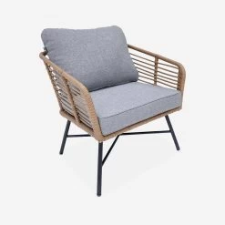 Salon De Jardin Bas Résine Tressée Effet Rotin 5 Places Couleur : Bois / Gris Chiné 11 Salon De Jardin Bas Résine Tressée Effet Rotin 5 Places Couleur : Bois / Gris Chiné -Outdoor Living Soldes raw3101gy e2f4e2450a9a4fd4cfc9535065e43e6d