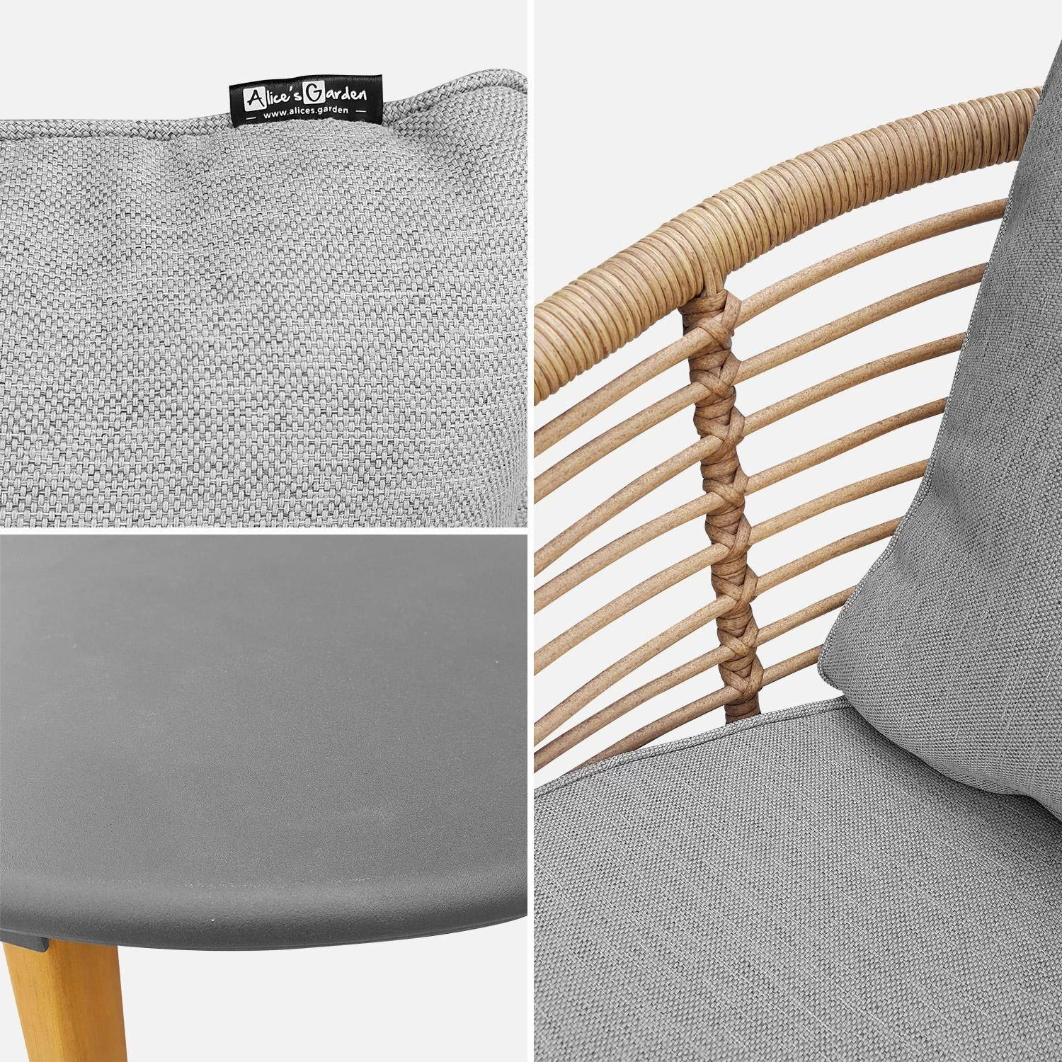 Salon De Jardin Bas Résine Tressée Effet Rotin 2 Places Couleur : Gris Chiné 5 Salon De Jardin Bas Résine Tressée Effet Rotin 2 Places Couleur : Gris Chiné – Image 3