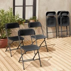 Chaise De Réception Pliante (lot De 6) Couleur : Gris Foncé -Outdoor Living Soldes recchairx6dg 111b6588a34bdc3dd668c7a662f71b73